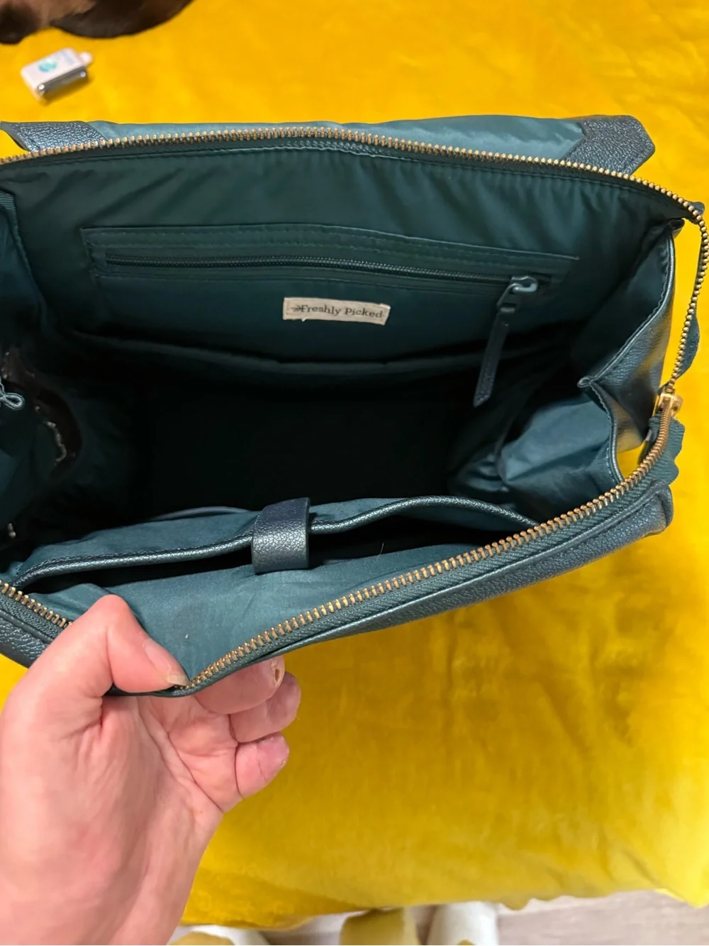 Freshly Picked Teal Backpack with Gold Hardware